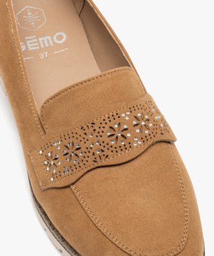 Mocassins femme unis à bride fantaisie ajourée vue7 - GEMO 4G FEMME - GEMO