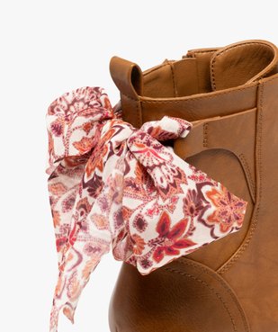 Bottines femme à lacets et à zip avec foulard fantaisie vue7 - GEMO (CASUAL) - GEMO