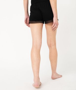 Short de pyjama en maille fluide avec bas en dentelle femme vue3 - GEMO 4G FEMME - GEMO