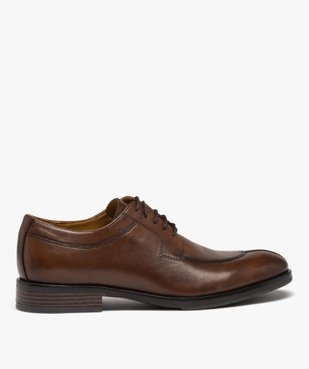 Derbies homme dessus en cuir uni à lacets cirés - Taneo vue1 - TANEO - GEMO