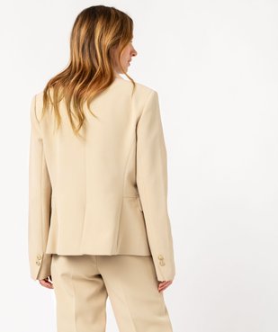 Veste blazer unie à bouton métallique femme vue3 - GEMO(FEMME PAP) - GEMO