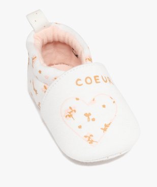 Chaussons de naissance bébé fille en jersey imprimé cœur vue5 - GEMO 4G BEBE - GEMO