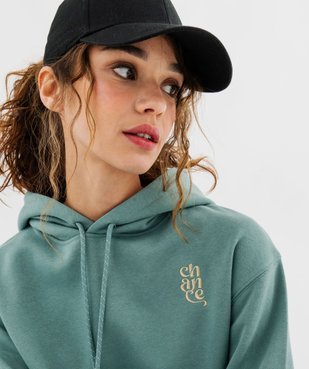 Sweat à capuche coupe courte femme vue5 - GEMO(FEMME PAP) - GEMO