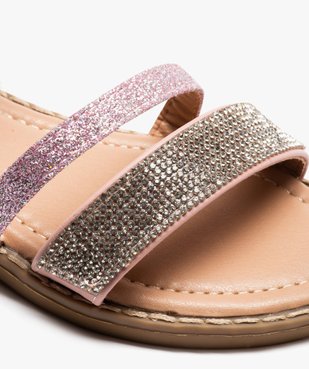 Sandales fille à strass et paillettes avec fermeture à scratch vue6 - GEMO (ENFANT) - GEMO