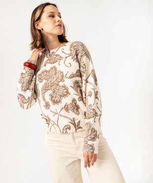 Pull imprimé fleuri femme vue1 - GEMO(FEMME PAP) - GEMO