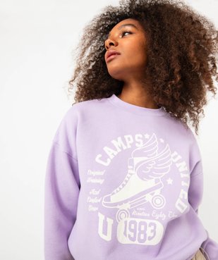 Sweat loose en molleton chaud imprimé femme - Camps United vue2 - CAMPS UNITED - GEMO