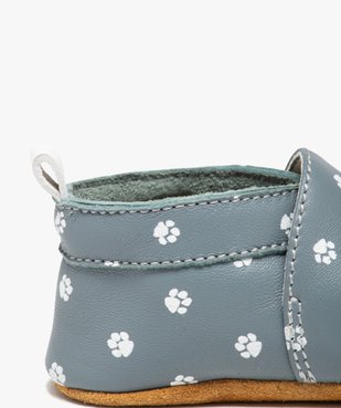 Chaussons bébé en cuir imprimé pattes de chat  vue6 - GEMO (ENFANT) - GEMO