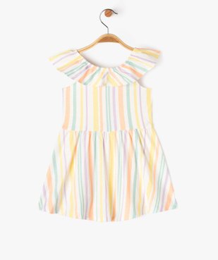 Robe à col volanté en jersey de coton imprimé bébé fille vue4 - GEMO 4G BEBE - GEMO