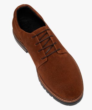 Derbies homme unis dessus cuir - Tanéo vue6 - TANEO - GEMO