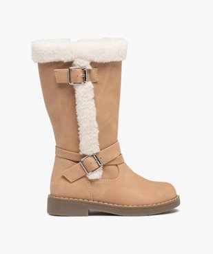 Bottes fille à talon plat et bordures en sherpa vue1 - GEMO (ENFANT) - GEMO