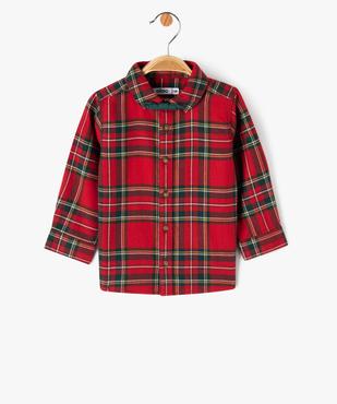 Chemise à carreaux en flanelle avec nœud papillon bébé garçon vue2 - GEMO(BEBE DEBT) - GEMO