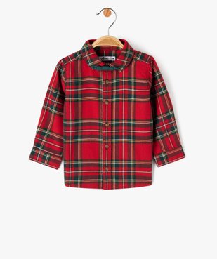 Chemise à carreaux en flanelle avec nœud papillon bébé garçon vue2 - GEMO(BEBE DEBT) - GEMO