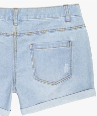 Short fille en jean avec revers cousus vue3 - GEMO (JUNIOR) - GEMO