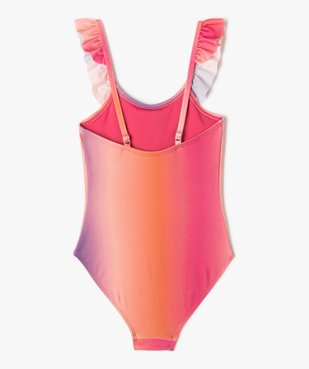 Maillot de bain 1 pièce à col volanté fille vue3 - GEMO 4G FILLE - GEMO