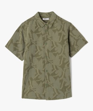 Chemise à manches courtes à motifs ton sur ton garçon vue1 - GEMO (JUNIOR) - GEMO