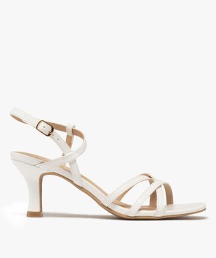 Sandales femme à talon fin avec brides vernies et unies vue1 - GEMO(URBAIN) - GEMO