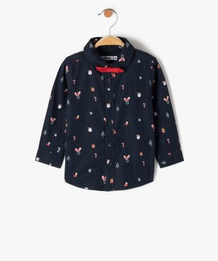 Chemise bébé garçon à motifs de Noël avec noeud papillon amovible vue1 - GEMO(BEBE DEBT) - GEMO