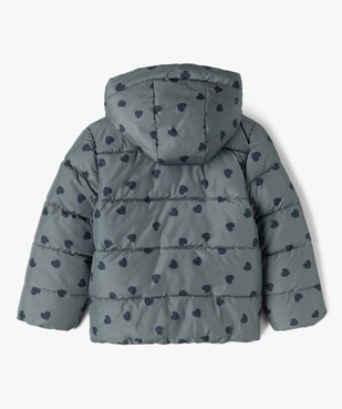 Blouson déperlant à capuche motifs coeurs doublé polaire fille vue4 - GEMO 4G FILLE - GEMO