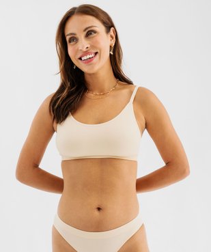 Brassière à fines bretelles en maille extensible femme vue2 - GEMO(HOMWR FEM) - GEMO