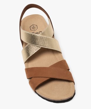 Sandales femme casual à brides élastiques effet métallisé croisées vue5 - GEMO (CASUAL) - GEMO