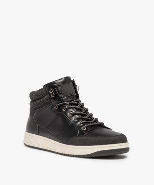 Baskets homme semi-montantes unies à lacets vue2 - GEMO (CASUAL) - GEMO