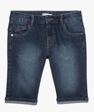 Bermuda garçon en jean coupe skinny extensible à revers vue1 - GEMO (JUNIOR) - GEMO