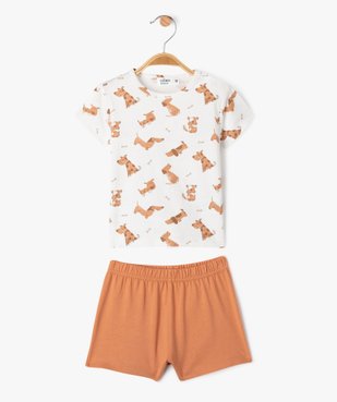 Pyjashort 2 pièces avec motifs chiens bébé garçon vue1 - GEMO 4G BEBE - GEMO