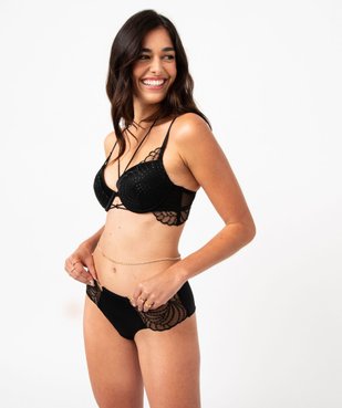 Soutien-gorge push-up à armatures en dentelle vue3 - GEMO(HOMWR FEM) - GEMO