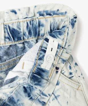 Short fille en denim délavé avec finitions franges vue3 - GEMO 4G FILLE - GEMO