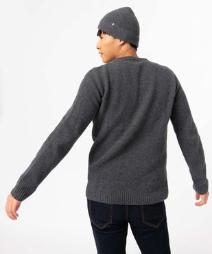 Pull homme contenant de la laine en maille 3D innovante vue3 - GEMO (HOMME) - GEMO