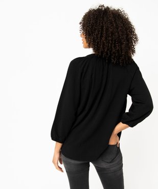 Blouse en viscose fluide unie à manches 3/4 femme vue5 - GEMO(FEMME PAP) - GEMO