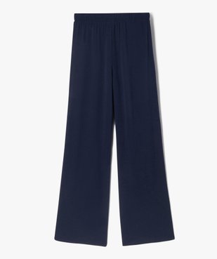 Pantalon large en viscose fluide avec taille élastique fille vue4 - GEMO (JUNIOR) - GEMO