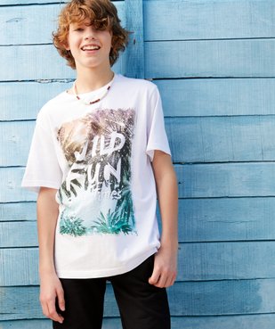 Tee-shirt en coton imprimé « Pacific waves » vue3 - GEMO (JUNIOR) - GEMO