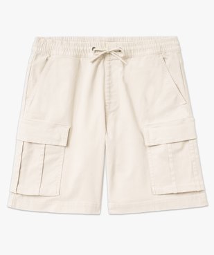 Bermuda cargo en coton stretch à taille élastiquée homme vue4 - GEMO (HOMME) - GEMO