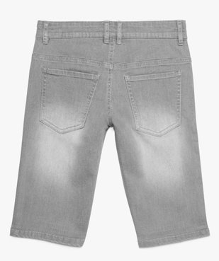 Bermuda garçon slim en denim délavé extensible vue3 - GEMO (JUNIOR) - GEMO