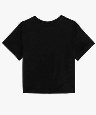 Tee-shirt fille crop top imprimé - La Casa de Papel vue3 - CASADEPAPEL - GEMO