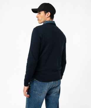 Pull homme à col rond en coton vue3 - GEMO (HOMME) - GEMO