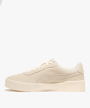 Baskets femme unies dessus en cuir suédé à semelle plateforme rainurée - Puma vue3 - PUMA - GEMO