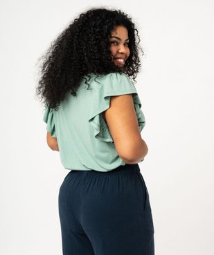 Tee-shirt pailleté avec manches à volants femme grande taille vue3 - GEMO (G TAILLE) - GEMO