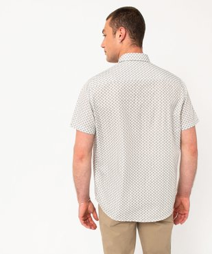 Chemise droite à manches courtes imprimée homme vue3 - GEMO (HOMME) - GEMO