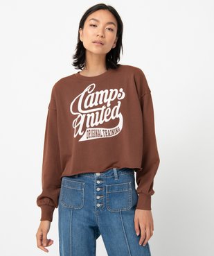 Sweat femme coupe courte finitions bords-francs - Camps United vue2 - CAMPS UNITED - GEMO