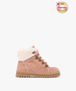 Boots bébé fille fourrées à col sherpa et dessus en cuir suédé - NA! vue1 - NA! - GEMO