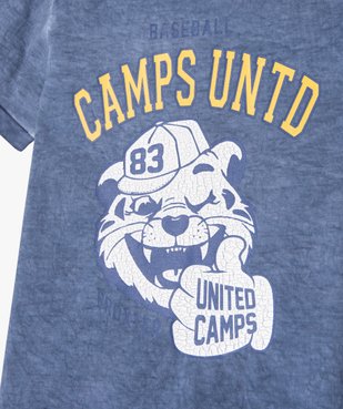 Tee-shirt à manches courtes motif base-ball garçon - Camps United vue2 - CAMPS - GEMO