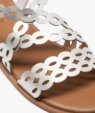 Sandales femme unies oeillets fantaisie avec bride élastique vue7 - GEMO (CASUAL) - GEMO