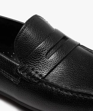 Mocassins homme dessus uni en cuir Penny Loafer - Taneo vue6 - TANEO - GEMO