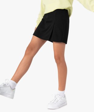 Jupe short fille en maille extensible vue1 - GEMO (JUNIOR) - GEMO