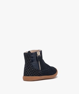 Boots bébé fille en cuir uni avec double zip - Alma Planète vue4 - ALMA - GEMO