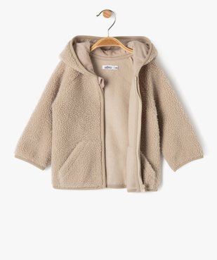 Sweat zippé à capuche en maille sherpa bébé garçon vue2 - GEMO(BEBE DEBT) - GEMO