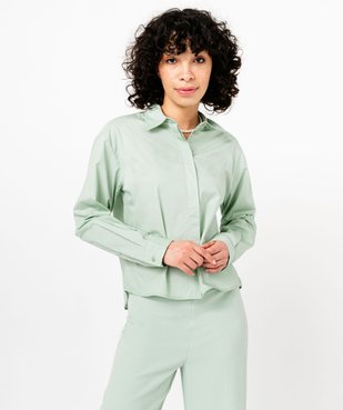 Chemise à manches longues coupe large et courte femme vue7 - GEMO(FEMME PAP) - GEMO