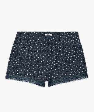 Short de pyjama en maille fluide avec bas en dentelle femme vue4 - GEMO 4G FEMME - GEMO